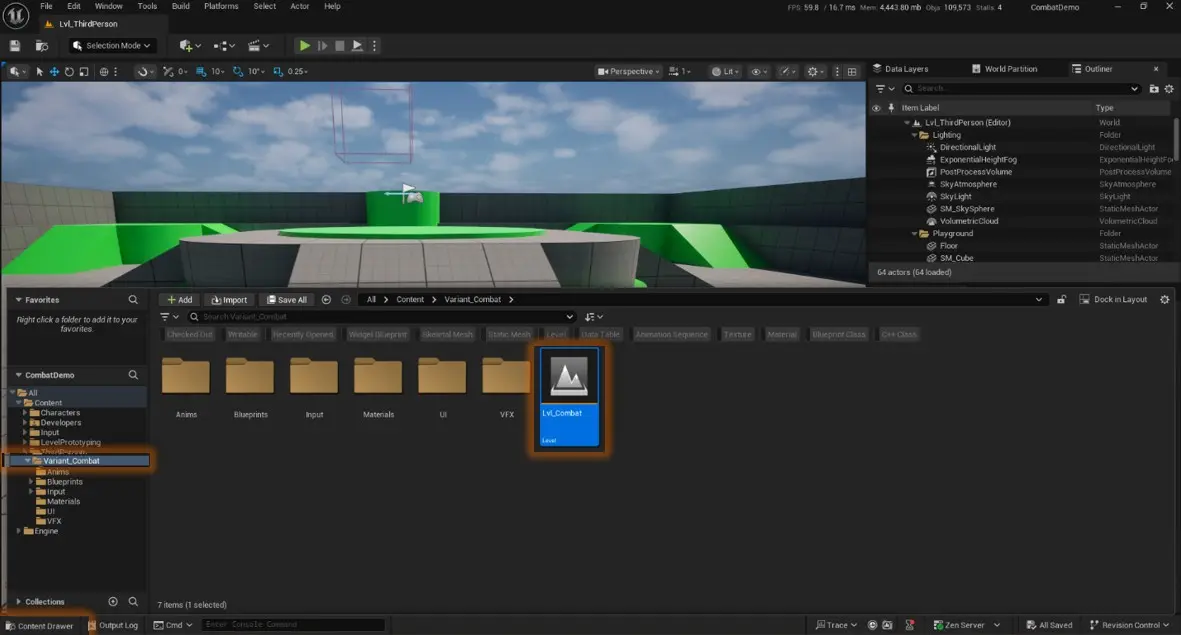 Unreal Editor Content Browser